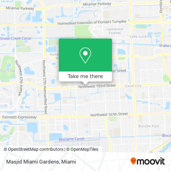 Masjid Miami Gardens map