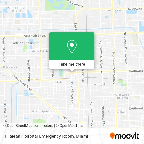 Mapa de Hialeah Hospital Emergency Room