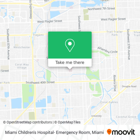 Miami Children's Hospital- Emergency Room map