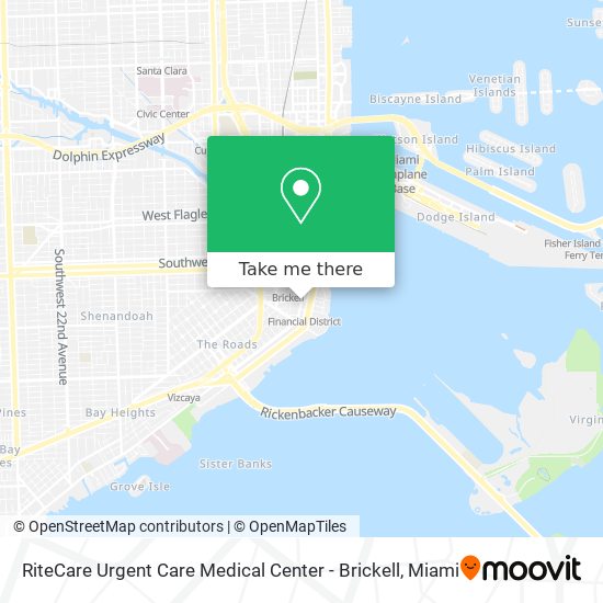RiteCare Urgent Care Medical Center - Brickell map