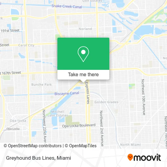 Mapa de Greyhound Bus Lines