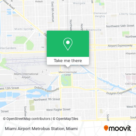 Miami Airport Metrobus Station map