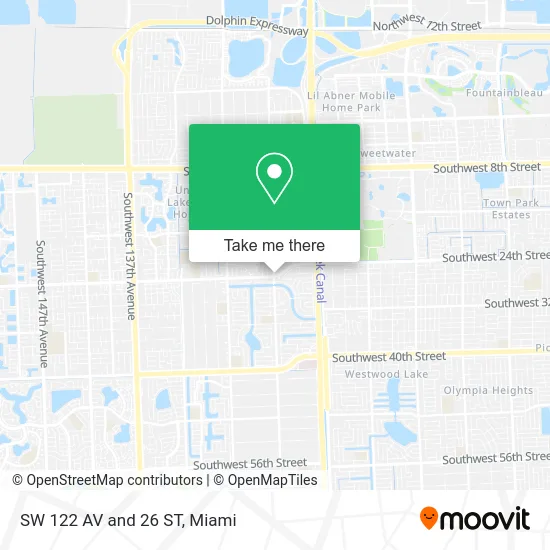 SW 122 AV and 26 ST map