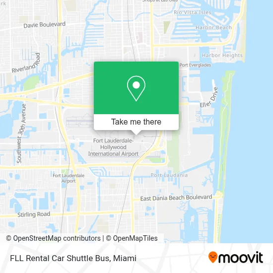 FLL Rental Car Shuttle Bus map