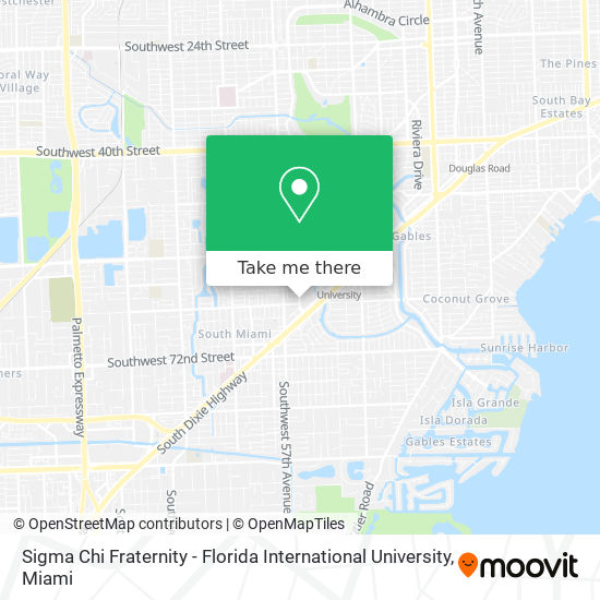 Sigma Chi Fraternity - Florida International University map