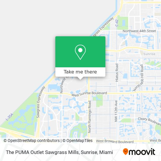 The PUMA Outlet Sawgrass Mills, Sunrise map