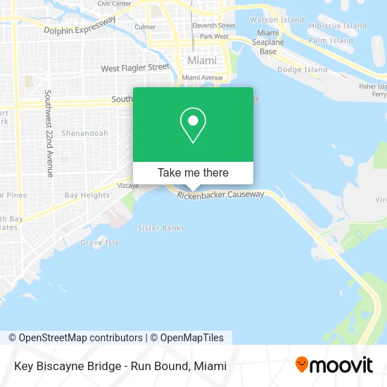 Key Biscayne Bridge - Run Bound map
