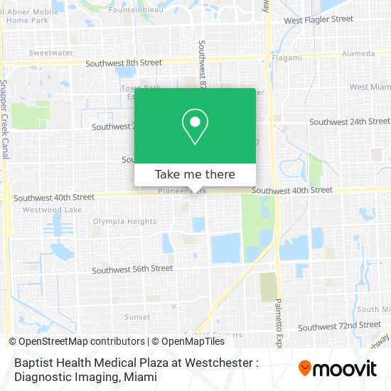 Mapa de Baptist  Health Medical Plaza at Westchester : Diagnostic Imaging