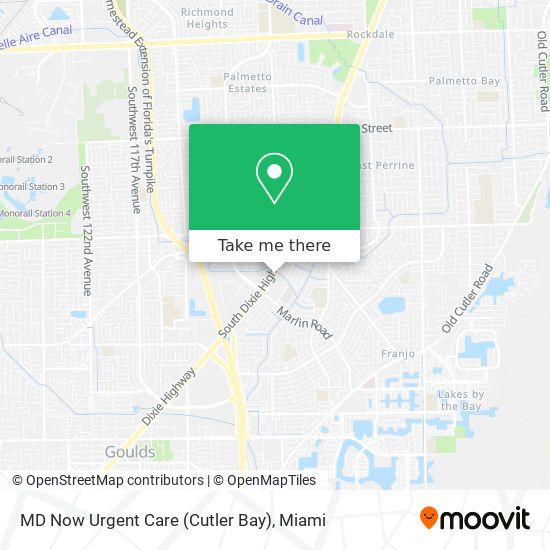 MD Now Urgent Care (Cutler Bay) map