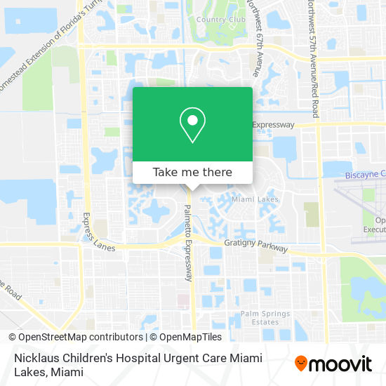 Mapa de Nicklaus Children's Hospital Urgent Care Miami Lakes