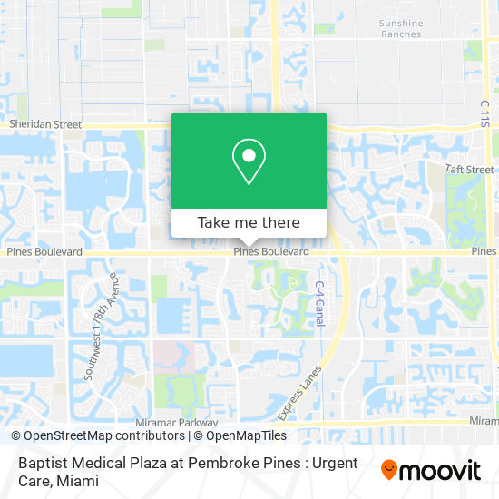 Baptist Medical Plaza at Pembroke Pines : Urgent Care map