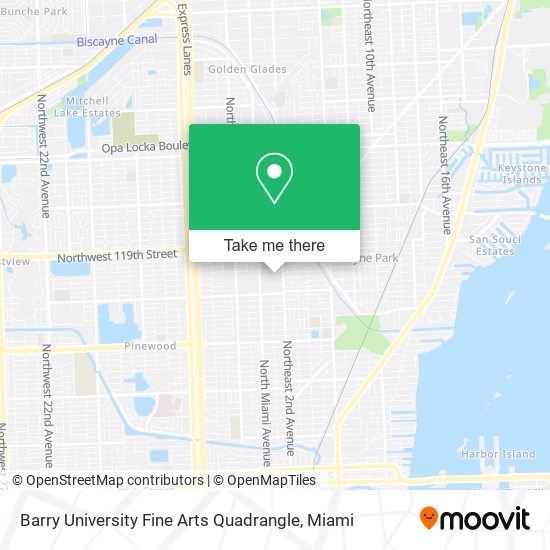 Barry University Fine Arts Quadrangle map