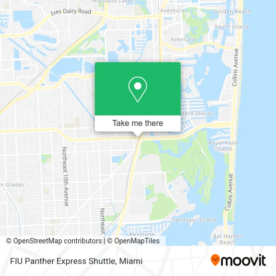 Mapa de FIU Panther Express Shuttle