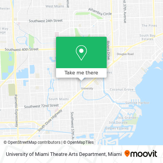 Mapa de University of Miami Theatre Arts Department