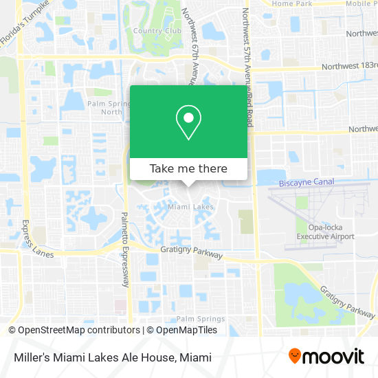 Miller's Miami Lakes Ale House map