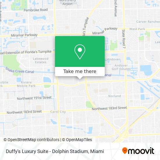 Mapa de Duffy's Luxury Suite - Dolphin Stadium