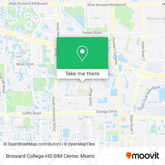 Mapa de Broward College-HS-SIM Center