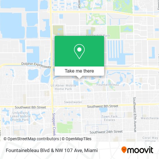 Fountainebleau Blvd & NW 107 Ave map