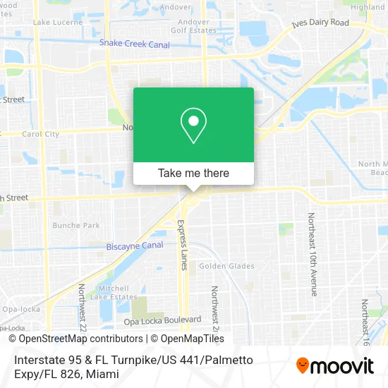 Mapa de Interstate 95 & FL Turnpike / US 441 / Palmetto Expy / FL 826