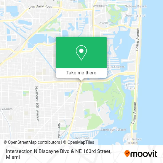 Intersection N Biscayne Blvd & NE 163rd Street map