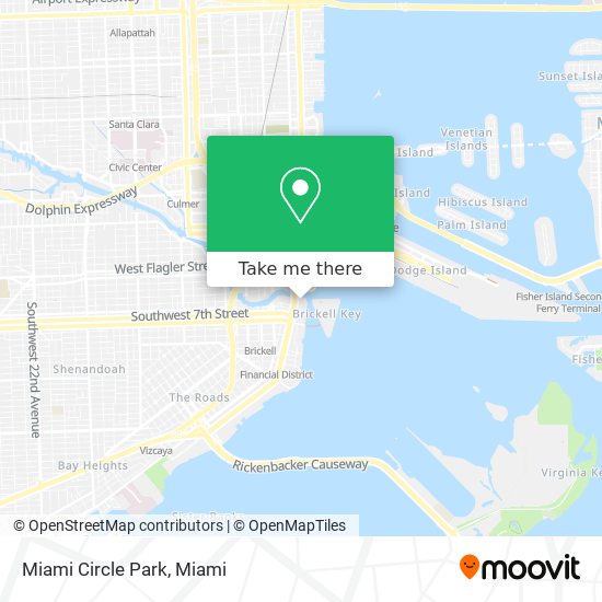 Miami Circle Park map