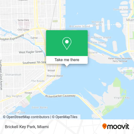 Brickell Key Park map