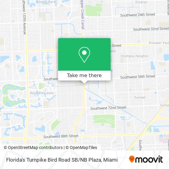 Mapa de Florida's Turnpike Bird Road SB / NB Plaza