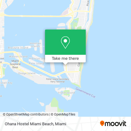 Ohana Hostel Miami Beach map