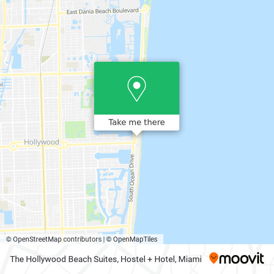 Mapa de The Hollywood Beach Suites, Hostel + Hotel