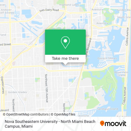 Mapa de Nova Southeastern University - North Miami Beach Campus