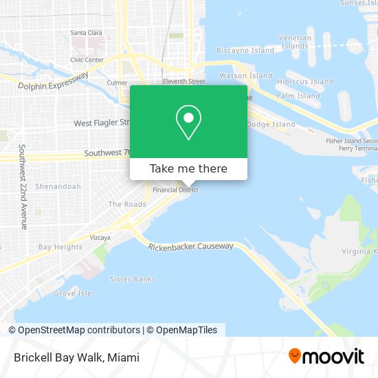 Brickell Bay Walk map