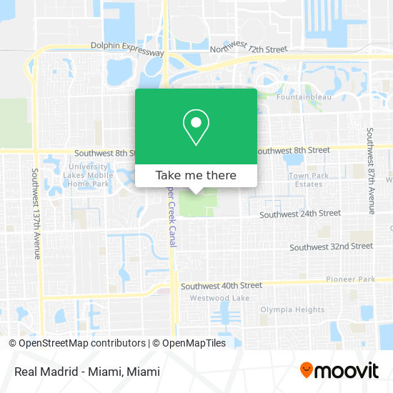Real Madrid - Miami map