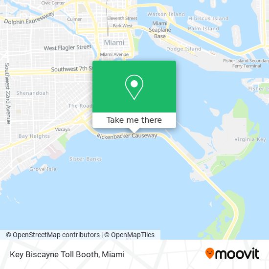 Key Biscayne Toll Booth map