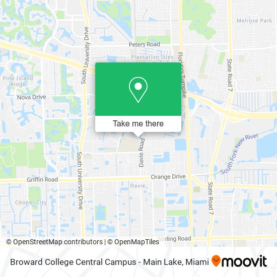 Mapa de Broward College Central Campus - Main Lake