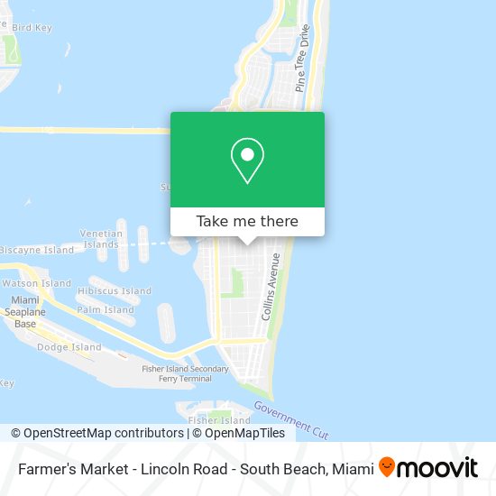 Mapa de Farmer's Market - Lincoln Road - South Beach