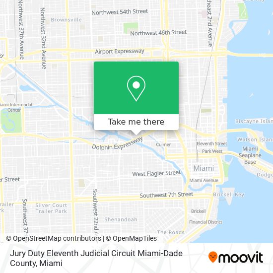 Mapa de Jury Duty Eleventh Judicial Circuit Miami-Dade County