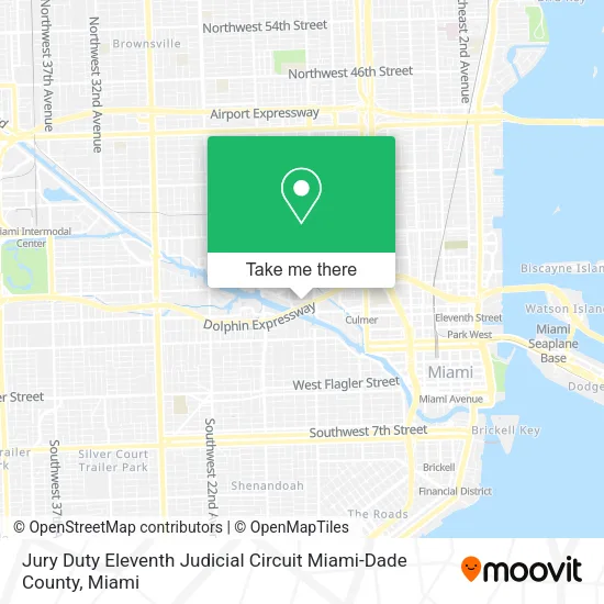Mapa de Jury Duty Eleventh Judicial Circuit Miami-Dade County