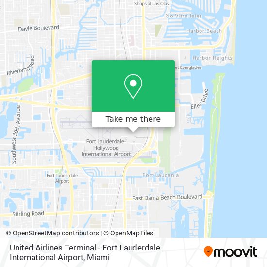 Mapa de United Airlines Terminal - Fort Lauderdale International Airport