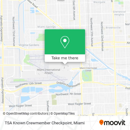 Mapa de TSA Known Crewmember Checkpoint