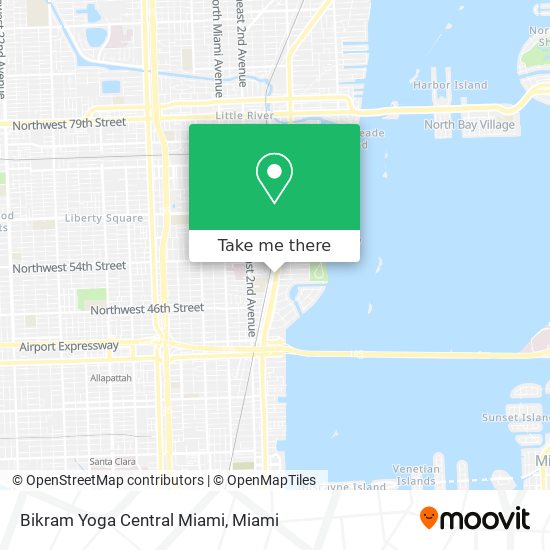 Bikram Yoga Central Miami map