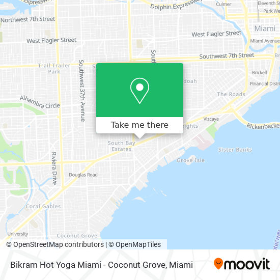 Bikram Hot Yoga Miami - Coconut Grove map