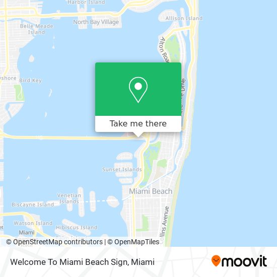 Welcome To Miami Beach Sign map