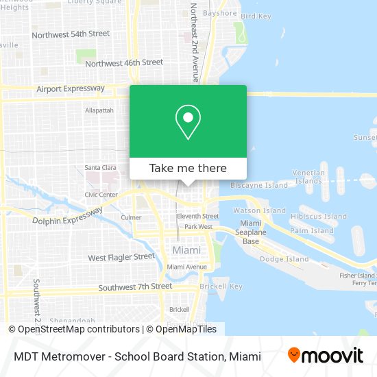 Mapa de MDT Metromover - School Board Station