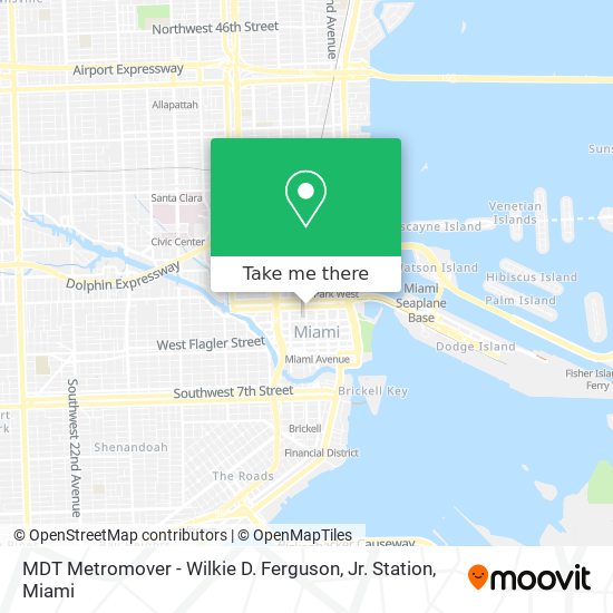 MDT Metromover - Wilkie D. Ferguson, Jr. Station map