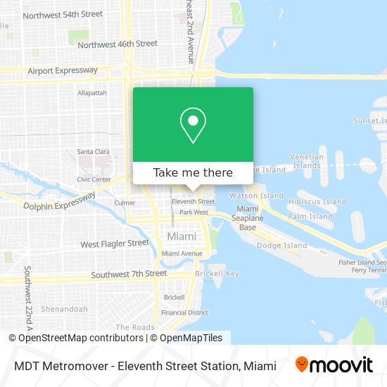 Mapa de MDT Metromover - Eleventh Street Station