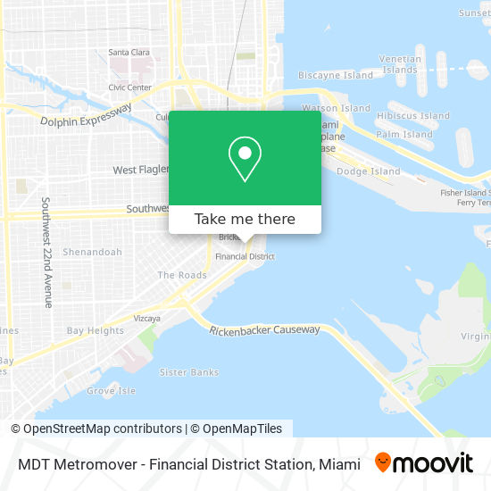 Mapa de MDT Metromover - Financial District Station