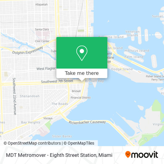 Mapa de MDT Metromover - Eighth Street Station