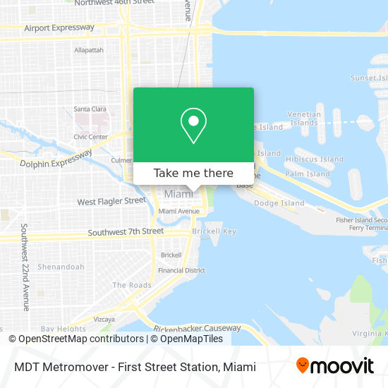 Mapa de MDT Metromover - First Street Station