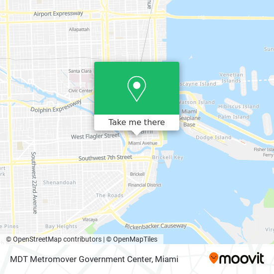 Mapa de MDT Metromover Government Center
