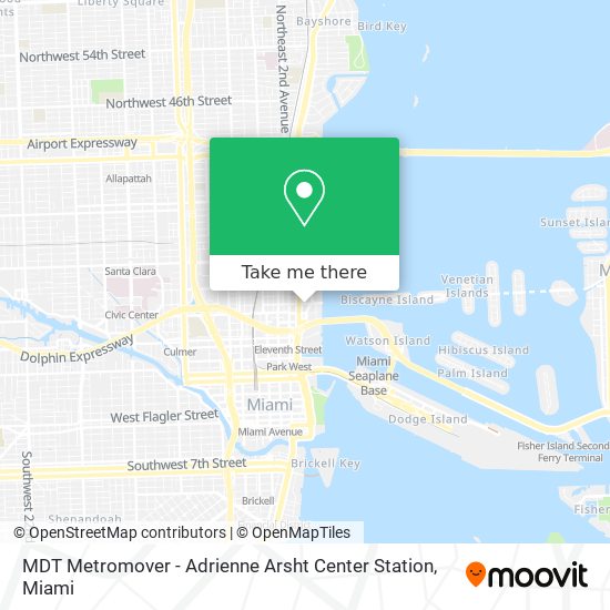 MDT Metromover - Adrienne Arsht Center Station map
